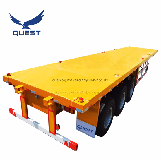 Quest Vehicle 3 Axle Flatbed 40 Ton 40FT Container Semi-Trailer