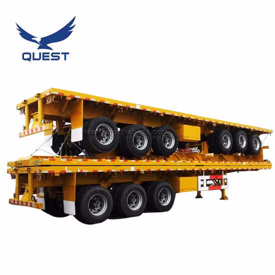 Quest Vehicle 3 Axle Flatbed 40 Ton 40FT Container Semi-Trailer