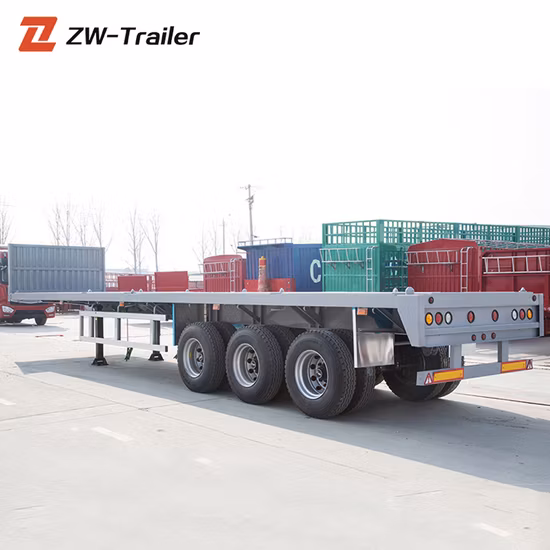 4 Axle Flatbed Container Platform Semi Trailer for Sale