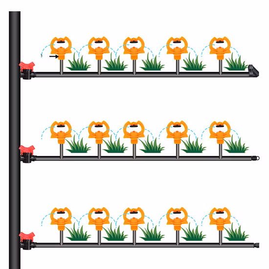 1/2 Inch Male Thread Plastic 360 Degree Rotation Atomizing Refraction Sprinkler