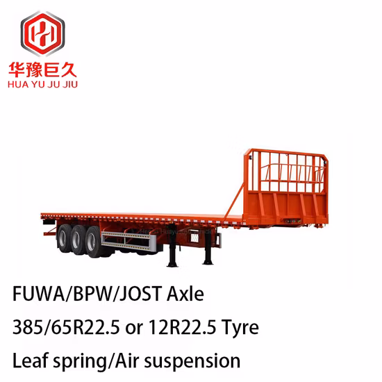 Heavy Duty 3 Axles Flatbed Container And Bulk Cargo Multi